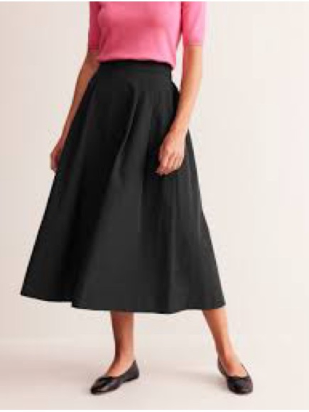 Women's Black A-Line Midi Skirt by H&M